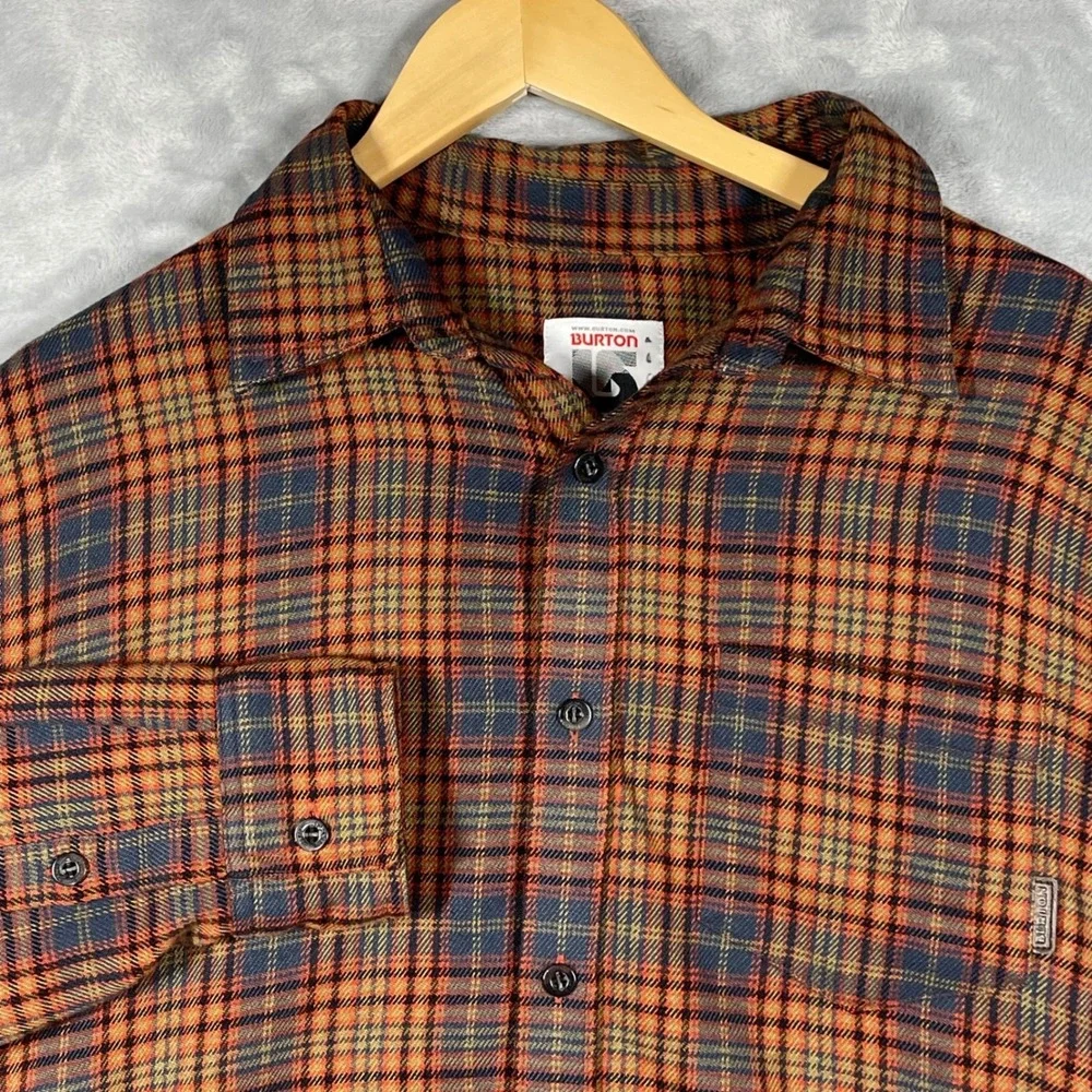 Burton Flannel Shirt Men Medium Plaid Long Sleeve Dryride Button Up Casual
